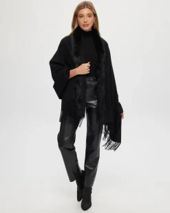 Select Cashmere Stole With Toscana Shearling Lamb Trim