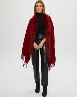 Select Cashmere Stole With Toscana Shearling Lamb Trim