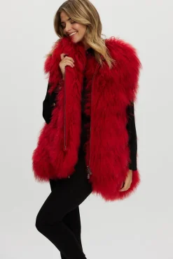 Select Mongolian Goat Zip Vest