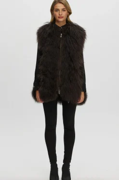 Select Mongolian Goat Zip Vest