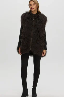 Select Mongolian Goat Zip Vest