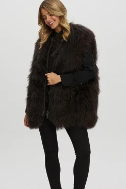 Select Mongolian Goat Zip Vest