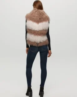 Select Mongolian Lamb Vest With Nylon Trim