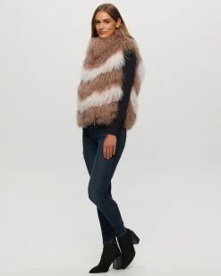 Select Mongolian Lamb Vest With Nylon Trim