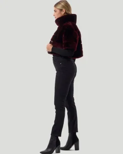 Select Shearling Lamb Bolero With Cropped Sleeves