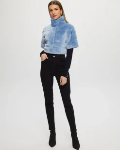 Select Shearling Lamb Bolero With Cropped Sleeves