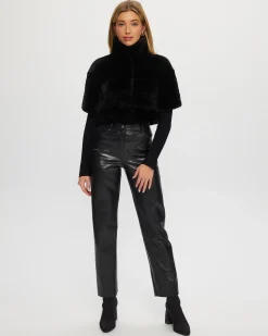 Select Shearling Lamb Bolero With Cropped Sleeves