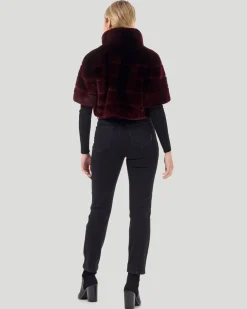 Select Shearling Lamb Bolero With Cropped Sleeves