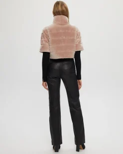 Select Shearling Lamb Bolero With Cropped Sleeves