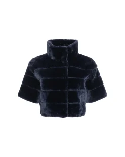 Select Shearling Lamb Bolero With Cropped Sleeves