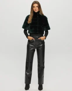Select Shearling Lamb Bolero With Cropped Sleeves