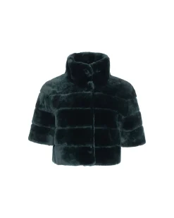 Select Shearling Lamb Bolero With Cropped Sleeves