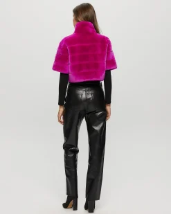 Select Shearling Lamb Bolero With Cropped Sleeves