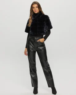 Select Shearling Lamb Bolero With Cropped Sleeves