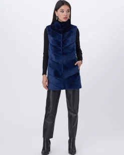 Select Shearling Lamb Chevron Vest