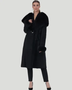 Select Shearling Lamb Hooded Short Coat With Toscana Shearling LambTrim