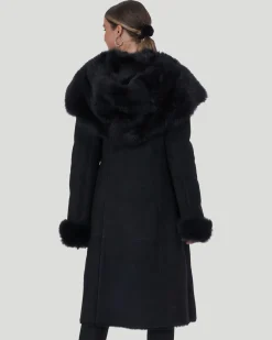 Select Shearling Lamb Hooded Short Coat With Toscana Shearling LambTrim