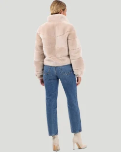 Select Shearling Lamb Horizontal Zip Jacket