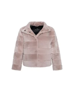 Select Shearling Lamb Horizontal Jacket With Cropped Sleeves