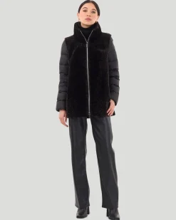 Select Shearling Lamb Jacket With Detachable Quilted Sleeves