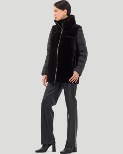 Select Shearling Lamb Jacket With Detachable Quilted Sleeves