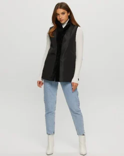 Select Shearling Lamb Vest Reversible To Taffeta