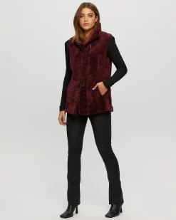 Select Shearling Lamb Vest Reversible To Taffeta