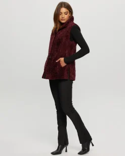 Select Shearling Lamb Vest Reversible To Taffeta