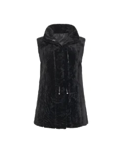 Select Shearling Lamb Vest Reversible To Taffeta