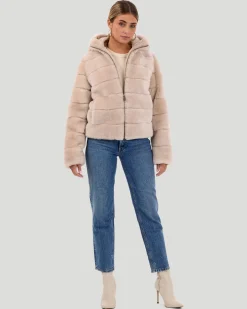 Select Shearling Lamb Zip Jacket With Hood