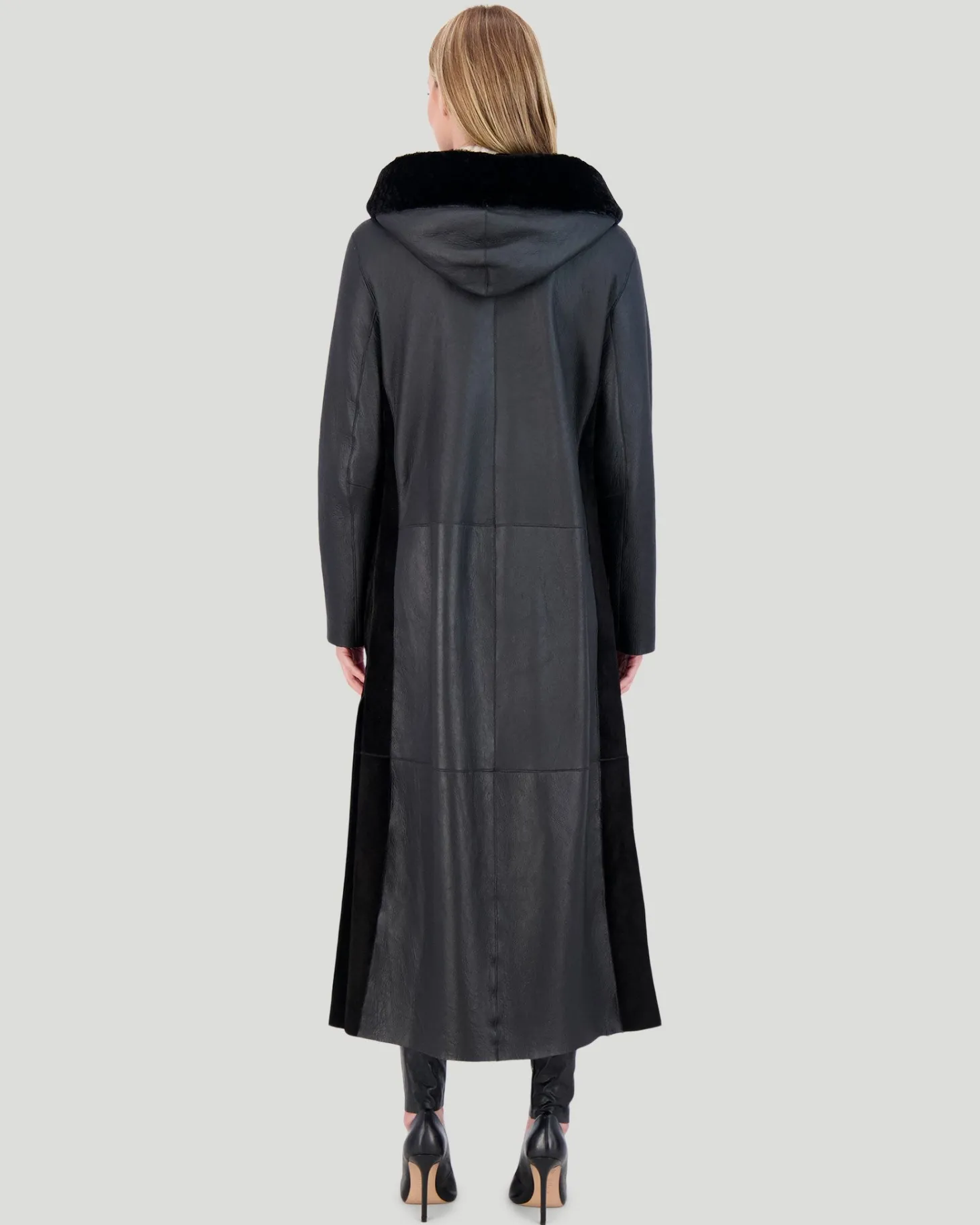 Select Shearling Lamb Zip Parka With Belt