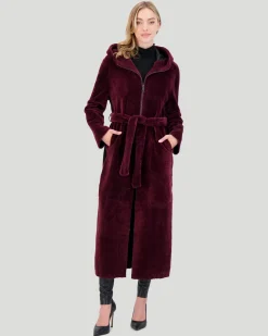 Select Shearling Lamb Zip Parka With Belt