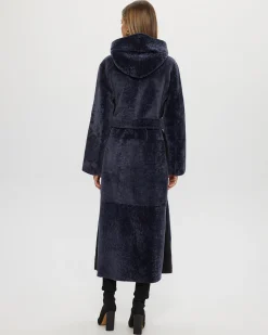 Select Shearling Lamb Zip Parka With Belt