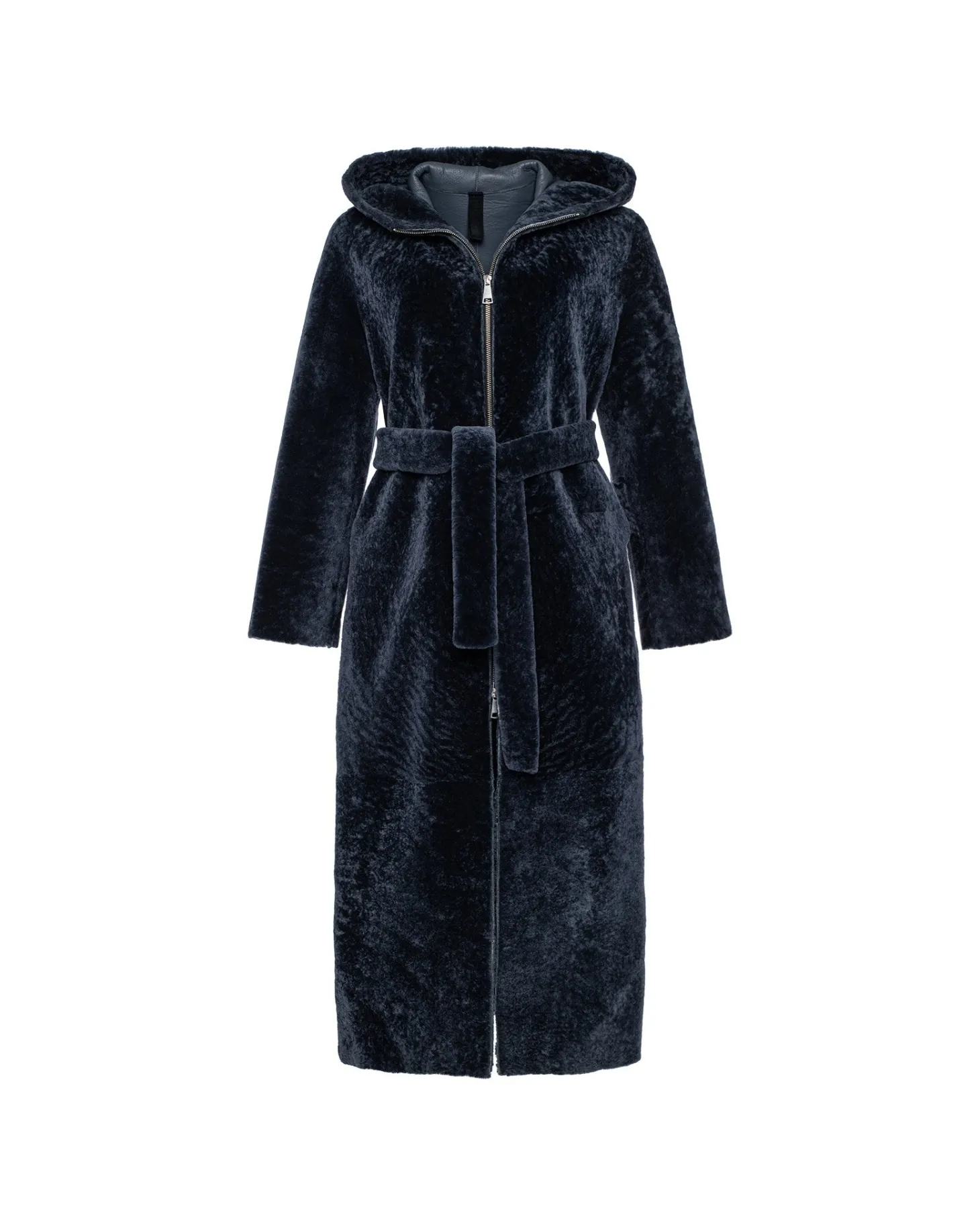 Select Shearling Lamb Zip Parka With Belt