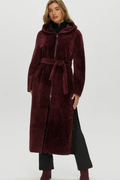 Select Shearling Lamb Zip Parka With Belt