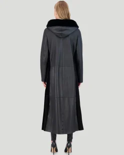 Select Shearling Lamb Zip Parka With Belt