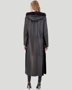 Select Shearling Lamb Zip Parka With Belt