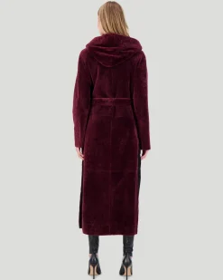 Select Shearling Lamb Zip Parka With Belt