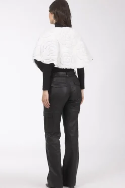 Select Shearling Lamb/Suede Floral Embroidered Stole Reversible To Loro Piana Cashmere & Wool