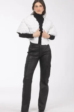 Select Shearling Lamb/Suede Floral Embroidered Stole Reversible To Loro Piana Cashmere & Wool