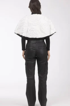 Select Shearling Lamb/Suede Floral Embroidered Stole Reversible To Loro Piana Cashmere & Wool