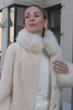 Sheared Select Cashmere Goat Jacket With Select Cashmere Goat Collar And Cuffs