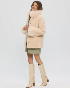 Sheared Select Cashmere Goat Jacket With Select Cashmere Goat Collar And Cuffs