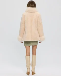 Sheared Select Cashmere Goat Jacket With Select Cashmere Goat Collar And Cuffs