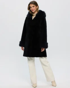 Sheared Select Cashmere Goat Parka With Select Cashmere Goat Hood Trim And Cuffs