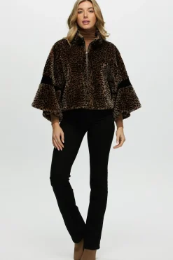 Shearling Lamb Zip Jacket With Cropped Sleeves