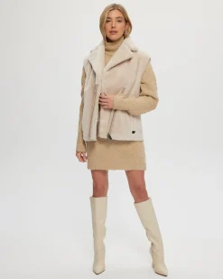 SHEARLING LAMB ZIP VEST