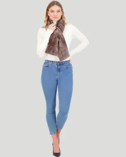 Silky Select Shearling Lamb Pull-Through Scarf