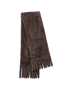 Silky Select Shearling Lamb Stole With Fringes