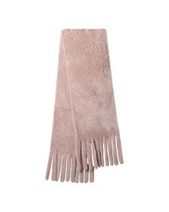 Silky Select Shearling Lamb Stole With Fringes